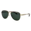 Full Rim Design Metal Oval Sunglasses Women's Gold