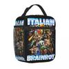 Italienische Brainrot Charaktere Meme Isolierte Lunchtaschen Thermischer Essensbehälter Tragbare Tote Lunchbox Lebensmitteltasche Büro Reise