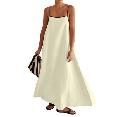 Fashionable Contrasting Color Women's Suspender Large Hem Dress New For Spring/Summer 2025