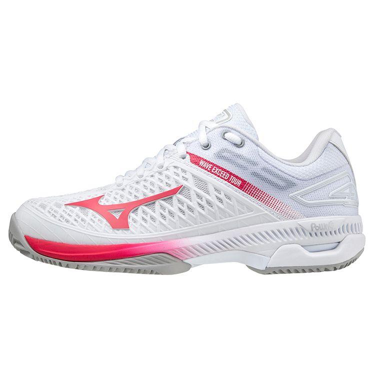 

Mizuno Wave Exceed Tour 4 CC Низкие Дышащие Нескользящие Прочные Теннисные Кроссовки Женские кроссовки Розовые Белые 61GC207564 39