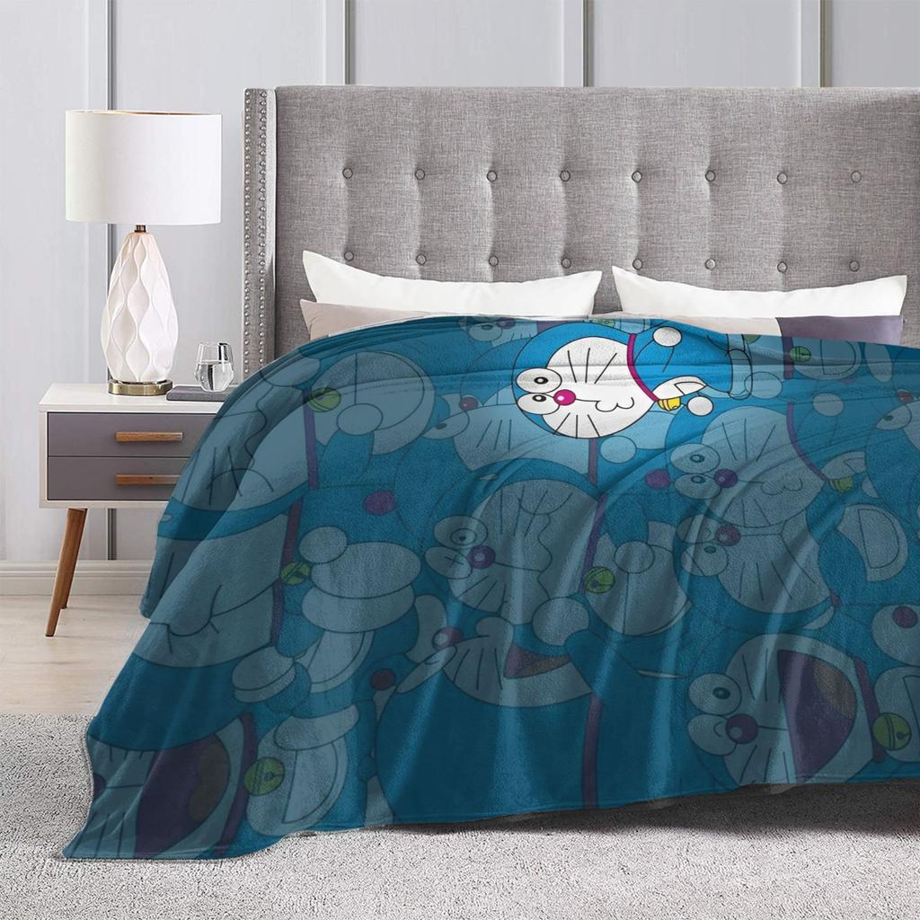 Cartoon D-Doraemon  Blanket Quality Soft Warm  Throw Blanket Spring Camping Outdoor Pattern Bedspread