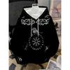 Mens Hooded Sweatshirt Soccer Print Breathable Loose Fit Casual Wear