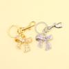 Metal Bowknot Keychain with Sparkling Rhinestones Elegant Gift for Women Fashionable Keyring Pendant