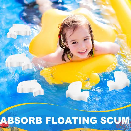 10Pcs Pool Sponges Oil Absorber Pool Scum Sponge Floating Grease Remover Sponge for Swimming Pool Hot Tub Spa Removes Scum Dirt Grease