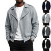 Men's Color Biker Lapel Collar Lined Casual Jacket for Everyday Wear