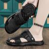 Sandals Summer New Trend Fashion Dual-purpose Bag Head Slippers Thick-soled Leather Middle-aged Dad Beach Shoes