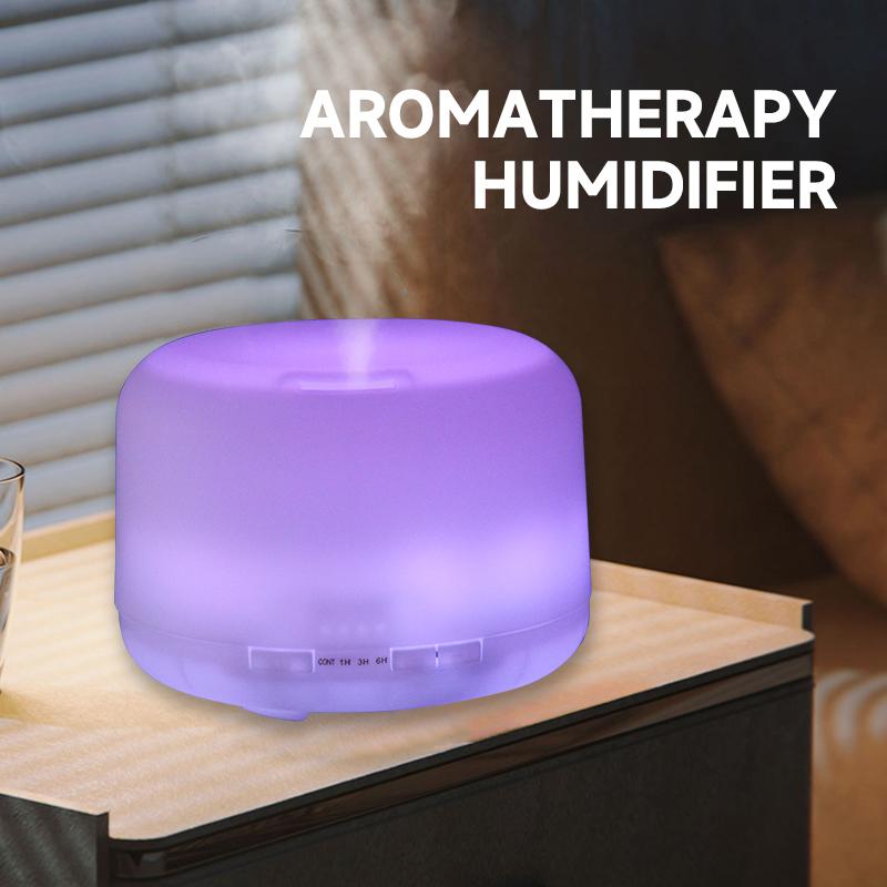 500ML Aroma Humidifier Ultrasonic Cool Mist Diffuser with Colorful LED Light Wood Grain Scent Diffuser for Bedroom Home Office