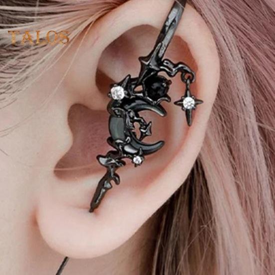 1 pár ušních jehel Myth of the Moon Punk Rock Dark Style Individuální piercingové náušnice Star Moon Ear Cuffs Club Party Šperky