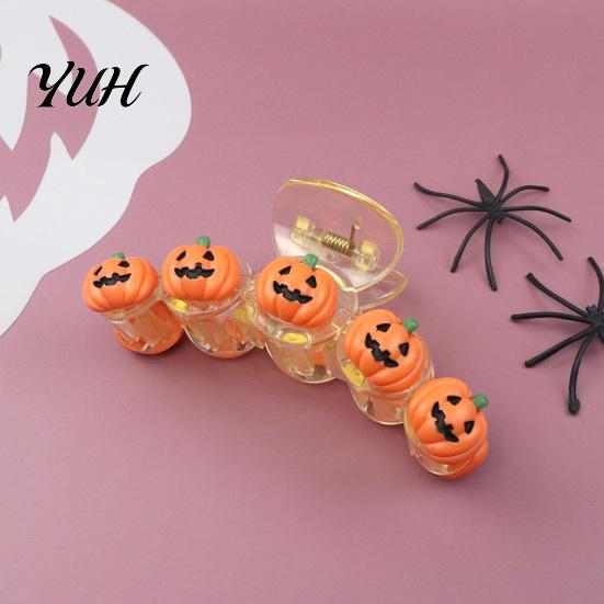 Wizard Hat Hair Clips Halloween Claw Clip for Women Girls, Cute Witch Hat/Pumpkin/Ghost Plastic Clips, Non-Slip Decorative Headwear Party Daily