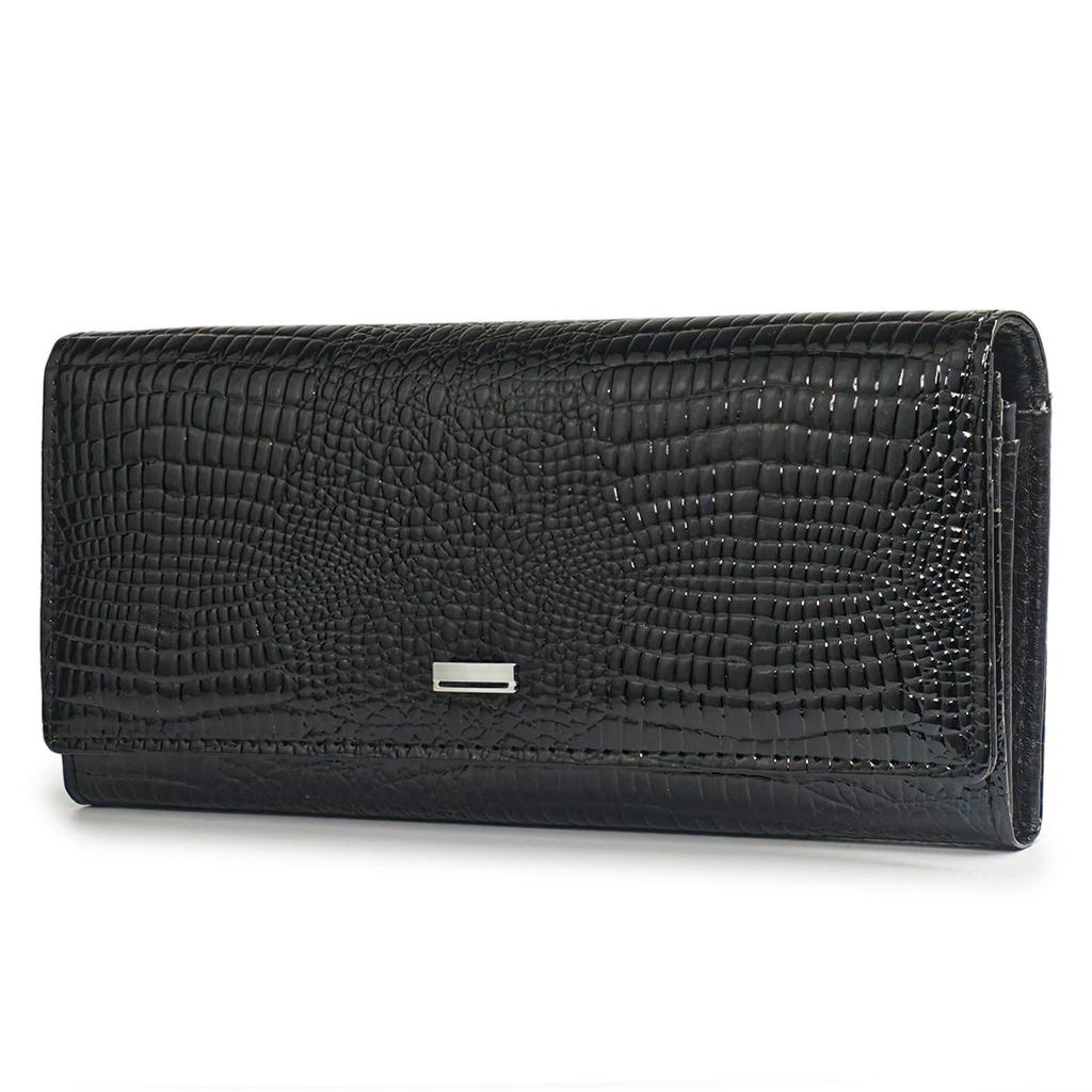 Ruská ozonová magnetická přezka dámská lakovaná kožená peněženka s dlouhým vlasem na mnoho karet dámská kapsička na mince spojka