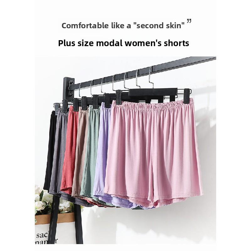 Women's summer modal shorts for outdoor wear, plus size, high-waisted, wide-leg, loose-fitting sleep pants, thin safety pants, casual pants