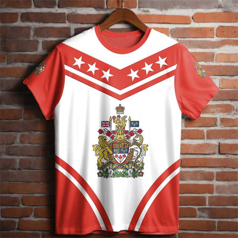 Canada Day T-shirt Canadian Flag Emblem Maple Leaf 3D Printed Streetwear Men Women Fashion Oversized T Shirts Tees Tops Clothing