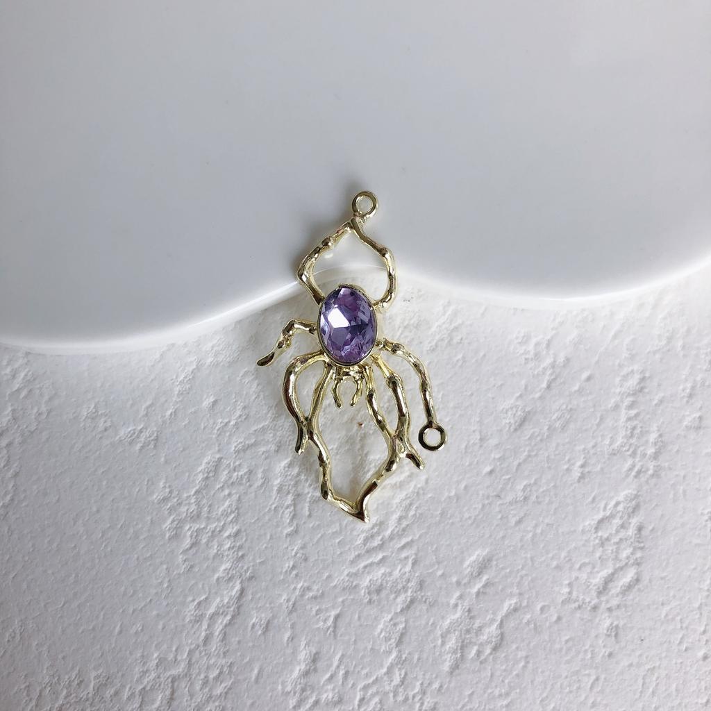 2pcs Alloy Pendants Spider Shape Colorful Unique Style Single Hole Pendants for Jewelry Making DIY Handmade Supplies Accessories