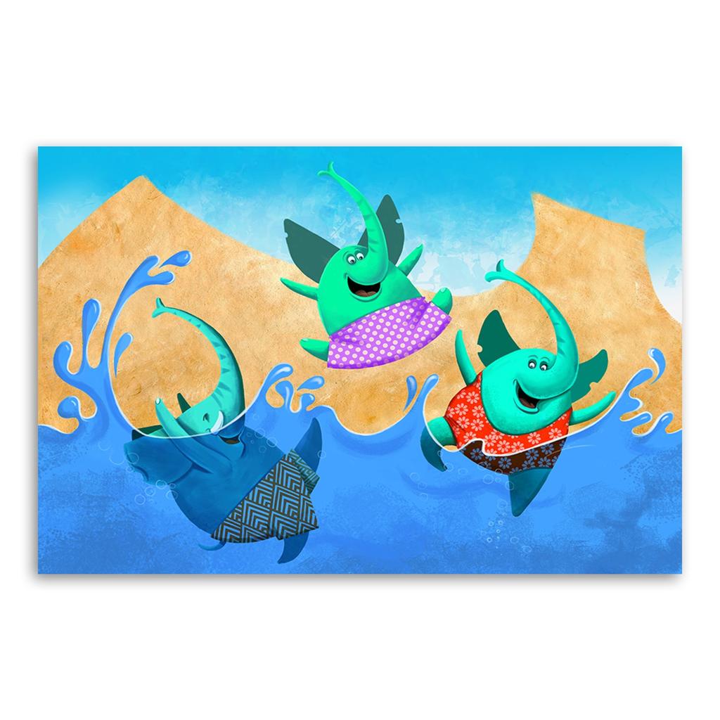 Obraz Sváteční koupel slonů