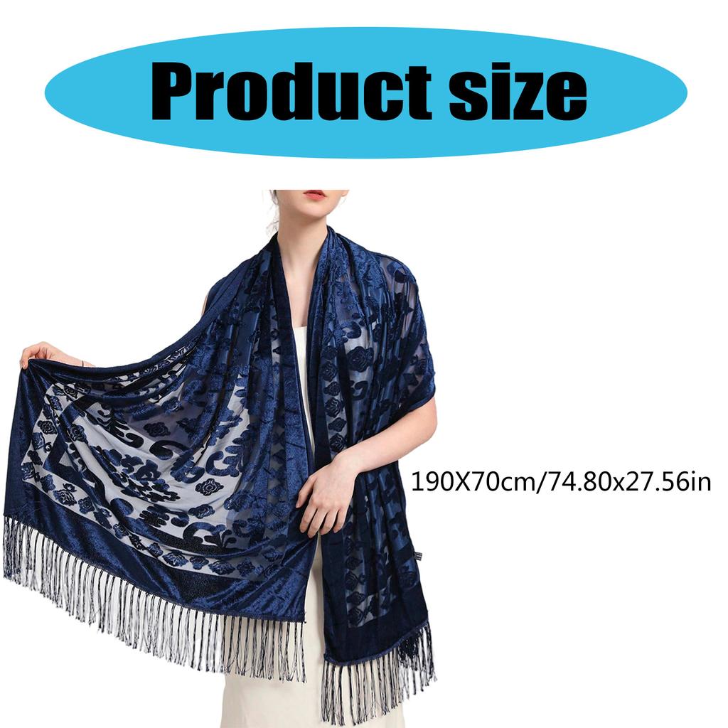 Ethnic Style Shawl Elegant Cheongsam Cape Shawl Versatile Long Tassel Scarf Warm Air Conditioning Room Shoulder Wrap