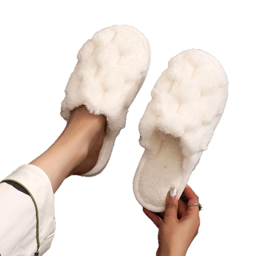Baotou, warm in autumn and winter, indoor and outdoor fluffy shoes, cotton slippers, light foam bottom