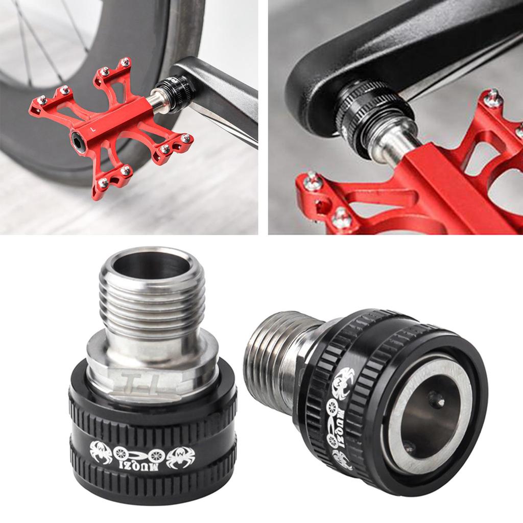 2 pcs Bike Pedal Extenders Aluminum Alloy, Road Extender, Extended Pedal Spacer 9/16 in Parts, Equipment