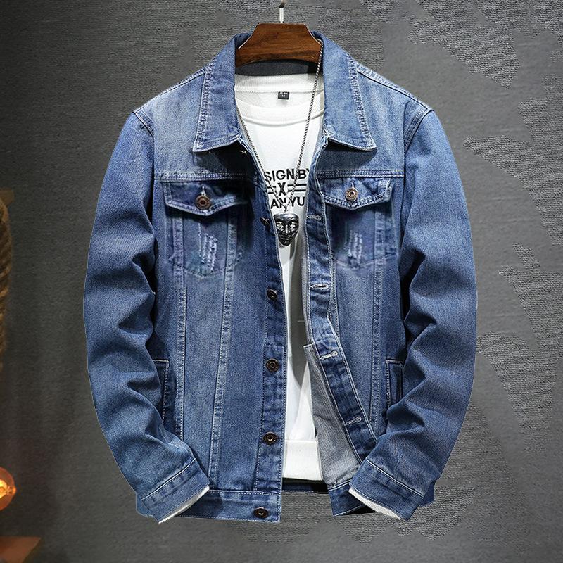 Spring and autumn new Korean version men's slim denim jacket regular loose casual fashion jacket top