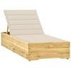 Day and Night - Day and Night Lounger with Cream Impregnated Pine Wood Cushion