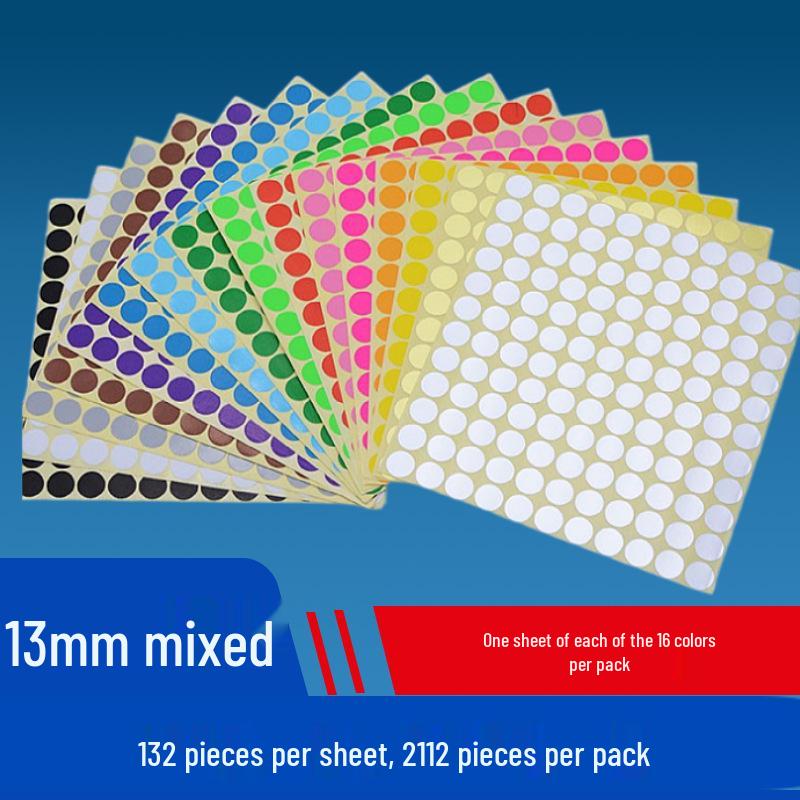Mixed Color Round Dot Sticker Labels - Available in 10, 16, and 20 Vibrant Colors