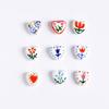 5pcs/set Small Heart Shape Ceramic Beads Double Sided Porcelain Beads  Bracelet