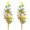 Easter Table Decor DIY Bouquet Stem Easter Egg Butterfly Decoration Artificial Plant Silk Floral Pick Plastic Iron Wire Frame