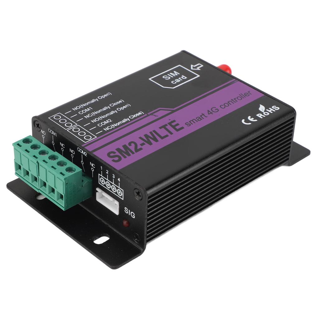 SM2 WLTE EC 4G relébryter SMS 2-kanals mobiltelefontilgang APP Web Temperatur Fuktighet Strøm