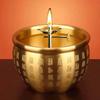 Retro Oil Lamp Adjustable Brightness Copper Altar Supplies Ornament Ghee Holder Butter Lamps
