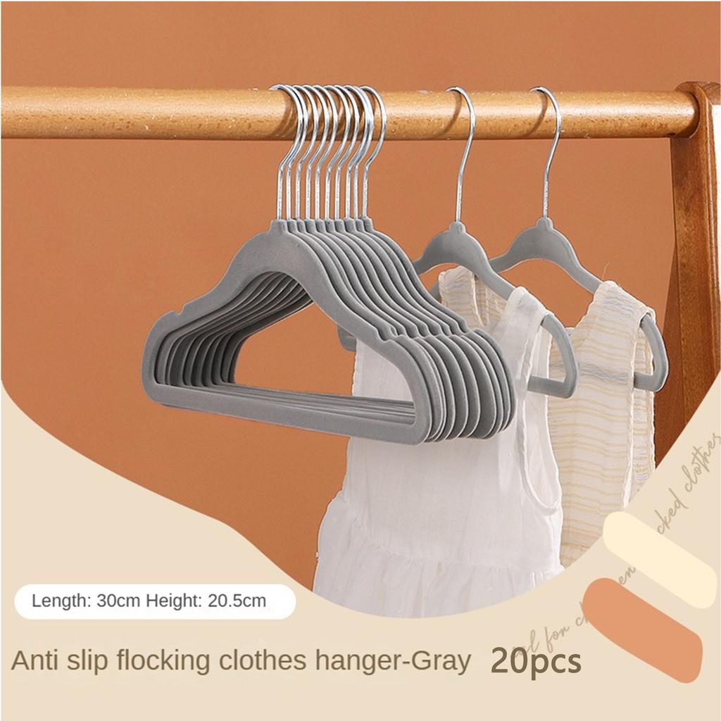 10/20Pcs Plastic Flocked Hangers, Children's Hangers, Non-Slip Shoulder-Protecting Small Hangers, Do Not Bulge, Do Not Damage Clothes