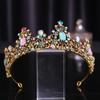 New European and American Bridal Headwear Baroque Colorful Crown Hair Accessory Princess Evening Dress Styling Accessories