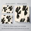 3Pcs Black Bow Print Coreless Bedding Set Multiple Sizes Suitable For Bedrooms And Dormitories Comfortable And Machine Washable