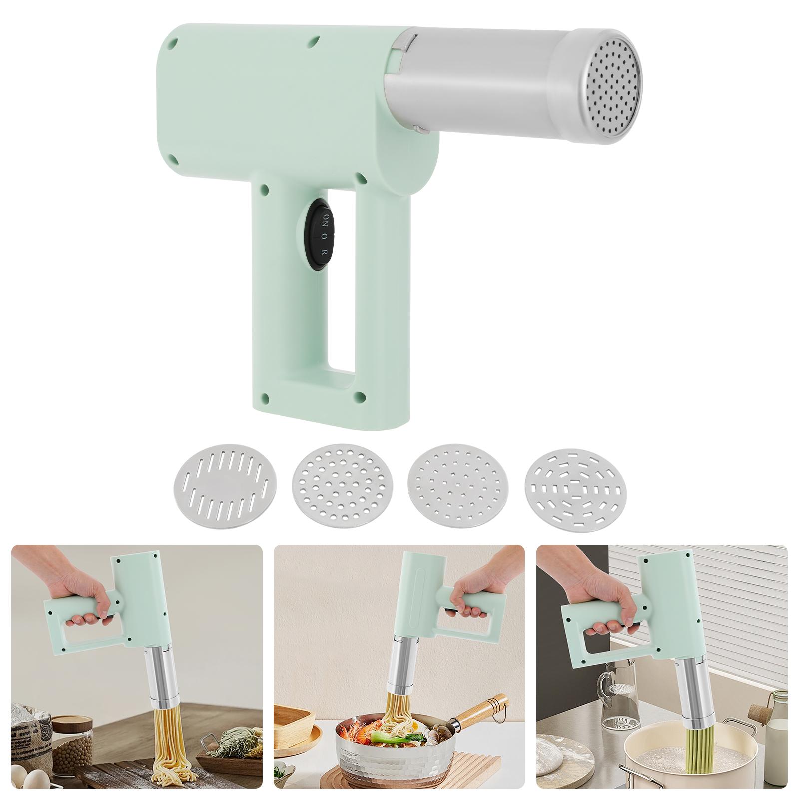 

Stainless Steel Electric Pasta Maker,Green Handheld 5 Molds Pasta Machine for Home Kitchens зелений