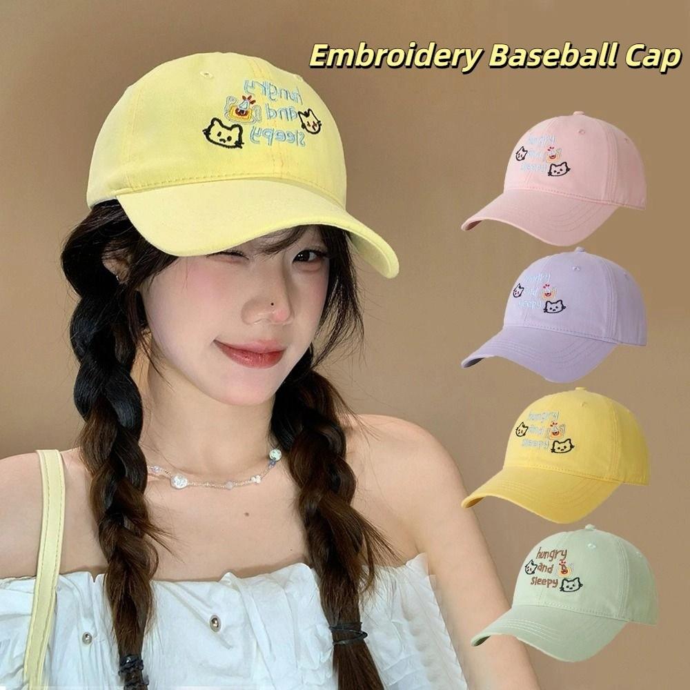 Korean Cat Peaked Cap Cotton Snapback Cap Fashion Letter Baseball Cap  Summer