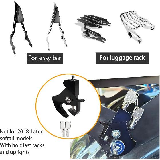 Quick Release Rotary Lock Kit Motor Parts Detachable Mounting Kit Rear Backrest Sissy Bar For Harley Touring Softail Sportster