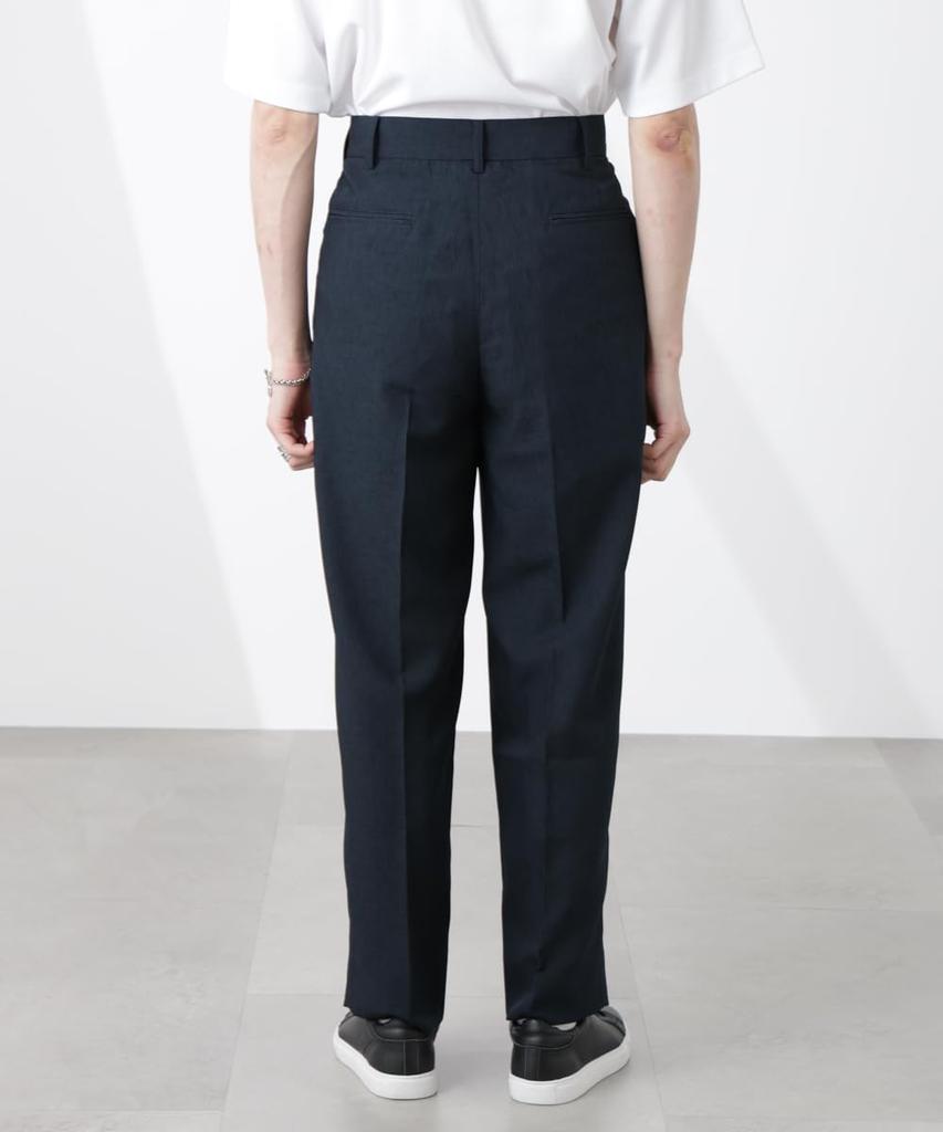 Nano Universe Tech Linen Relaxed Tuck Tapered Pants, Men's, Size M, 023, Charcoal, 672-5127217