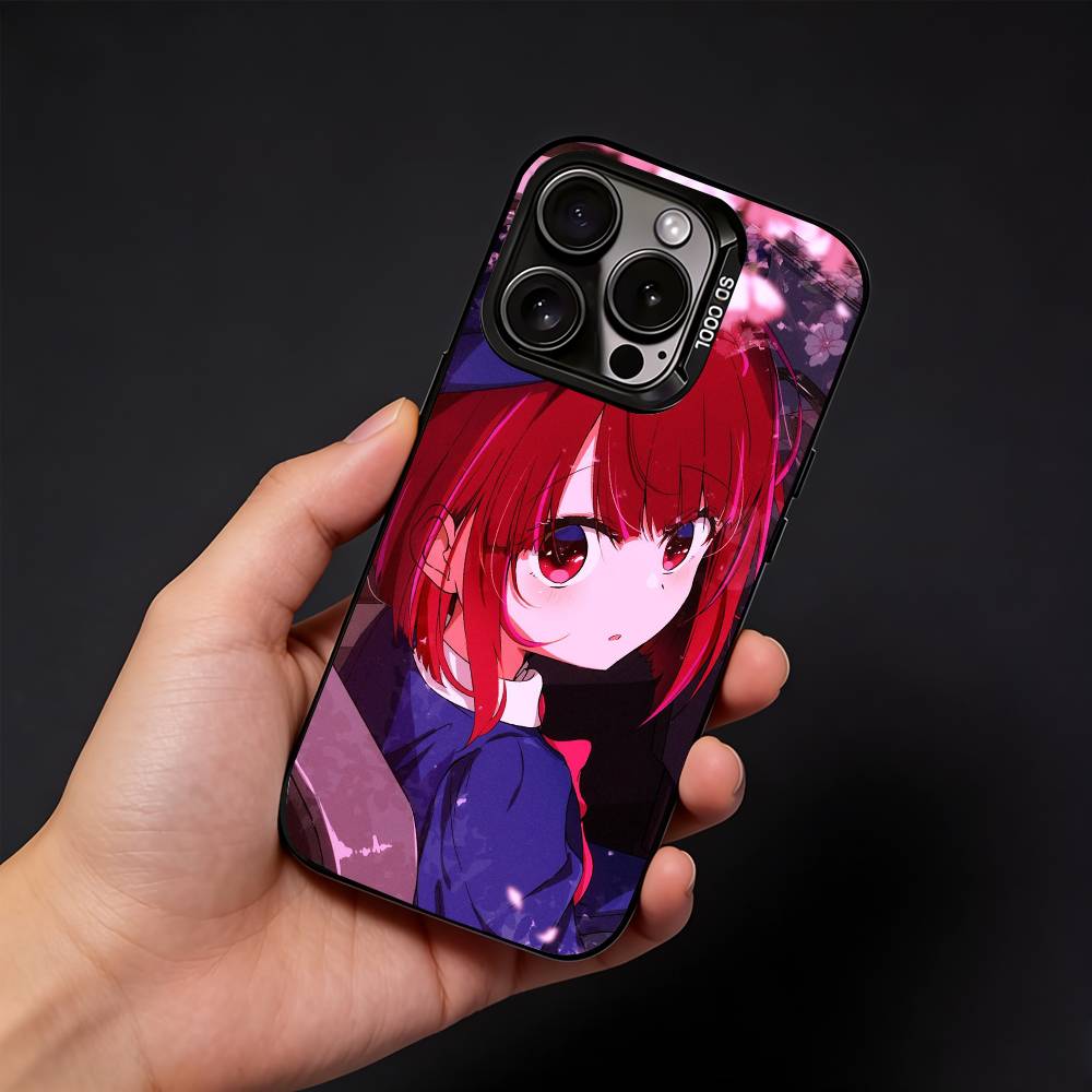 Anime O-Oshi No Ko Phone Case For iPhone17, 16,15,14,13,12 Pro Max Black Candy Matte Shockproof Cover