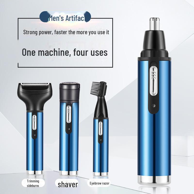 USB Wiederaufladbarer 4-in-1 Elektrischer Trimmer für Männer: Nase, Koteletten und mehr