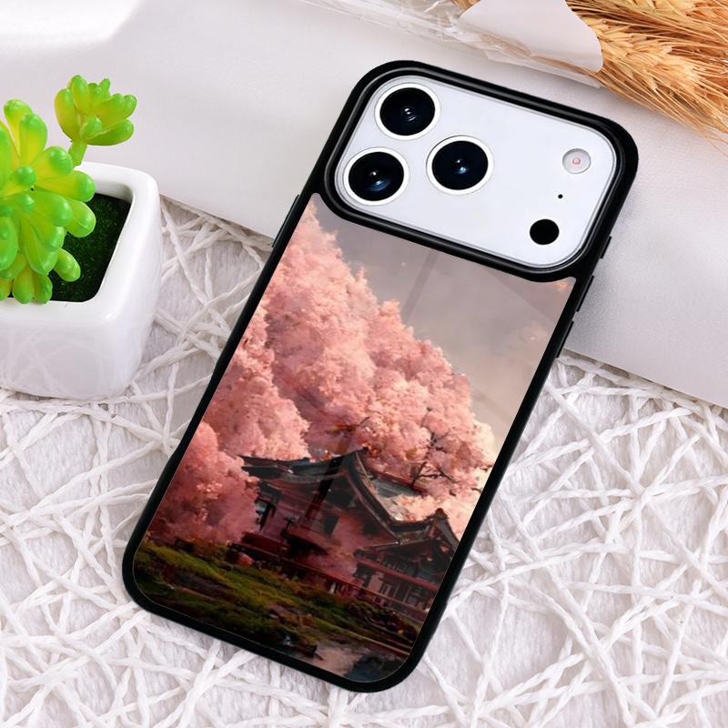 Cherryblossom Tree House Phone Case for iPhone 17 Air 16 15 11 12 14 13 Pro Max Shockproof Cover