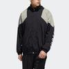 Adidas Colorblock Letter Print Casual Jacket Men Outerwear Black GE0386
