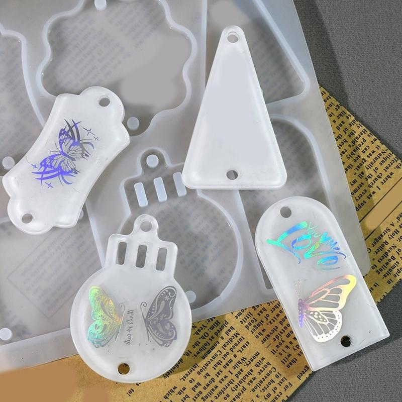 6 Cavities Pendant Silicone Molds for Pendant Earrings Necklace Keychain Mold Resin Molds Jewelry DIYs Casting Mold Craft