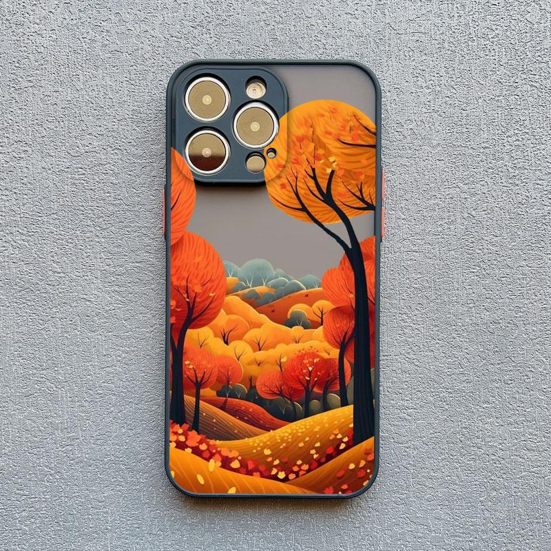 Leaves Autumn Forest House Phone Case for iPhone 12 13 Mini 11 14 15 16 Plus Pro Max 7 8 SE 2020 X XS XR Protective Phone Cover