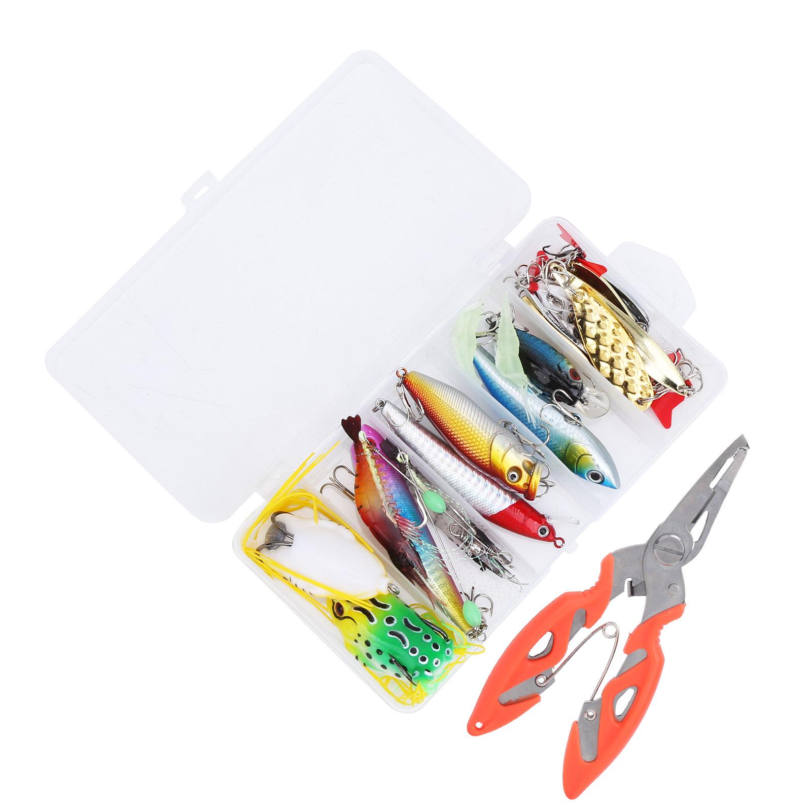22Pcs Box Artificial Simulation Hard Soft Mixture Lure Bait Set with Plier Fishing Tackle