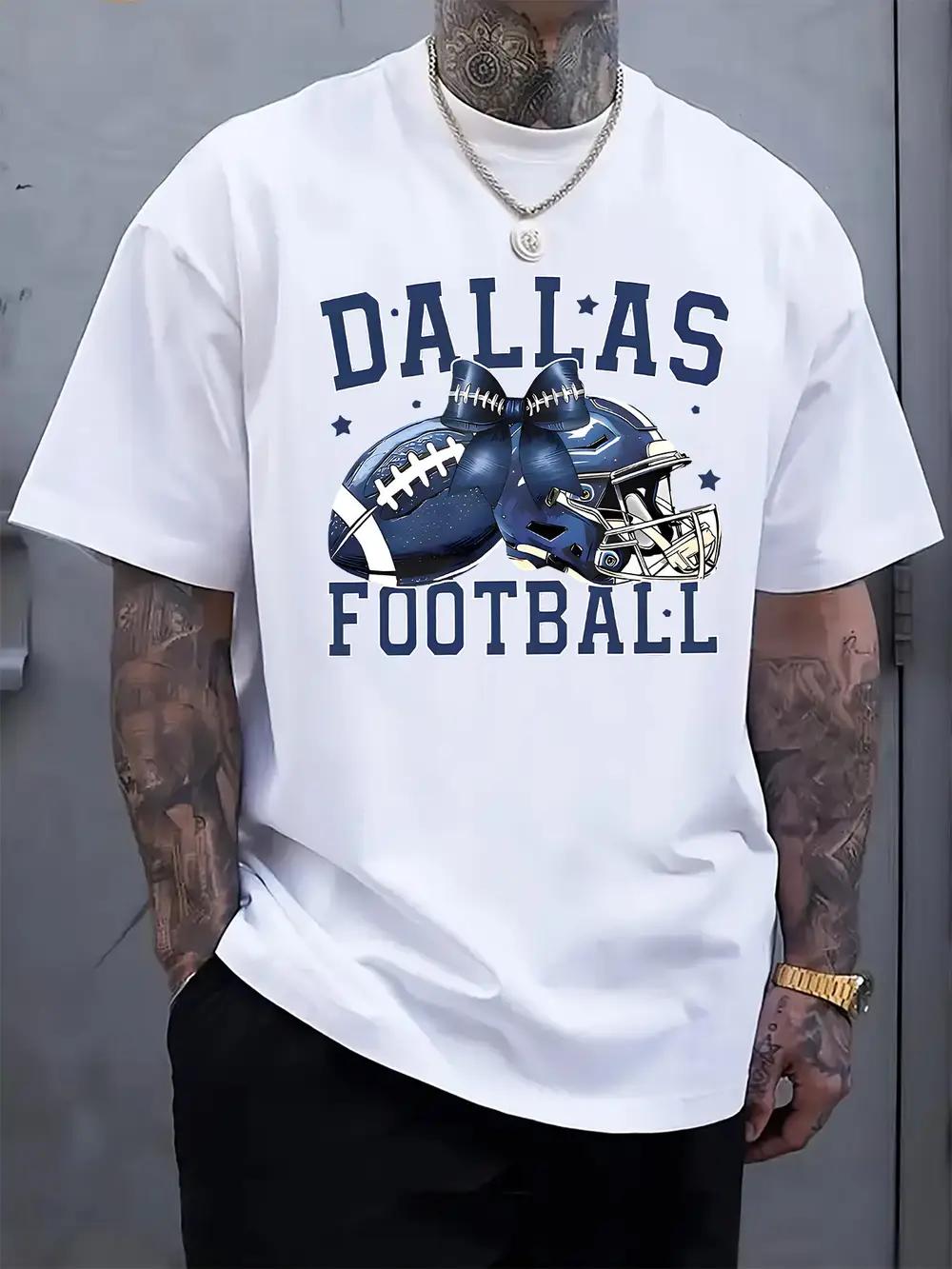Dallas Football Graphic T-shirt - Casual Crew Neck S
