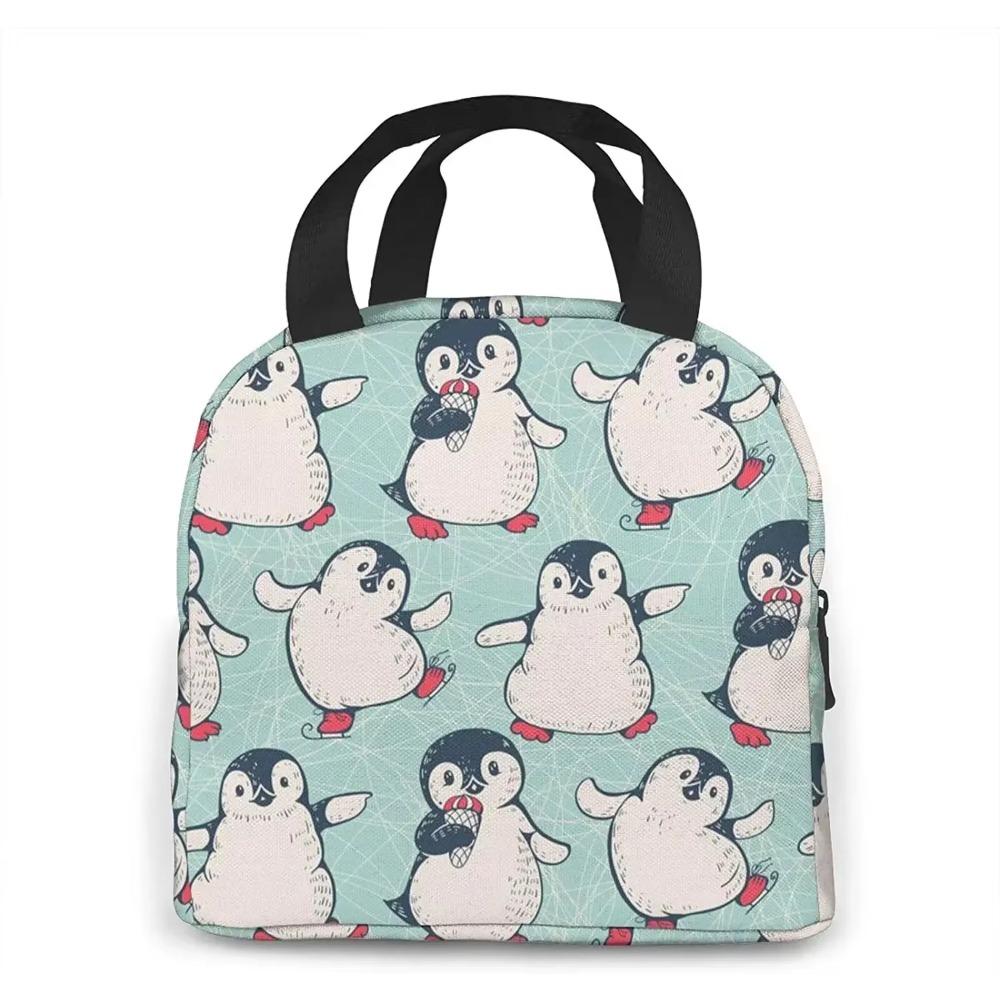 Borsa Frigo Portapranzo Isolata Pinguini Riutilizzabile Impermeabile Porta Pranzo Borsa Pranzo Regalo per Donne Uomini Lavoro Picnic Viaggio