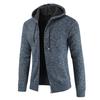 Men's Autumn and Winter Padded and Thickened Solid Colour Jumper Jacket Loose Casual Warm Hooded Zip Outerwear