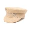 INS Spring Summer Hand-sewn Raffia Newsboy Hats for Women Letter Crystal-Embellished Baker Boy Cap XS-L Sombreros De Mujer