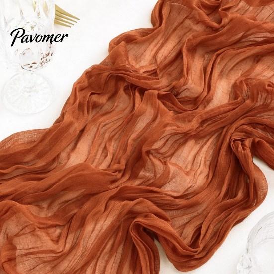 Heat Resistant Table Runner Wrinkled Cloth Decorative Tulle Tablecloth Wedding Reception Party Home Restaurant Decoration