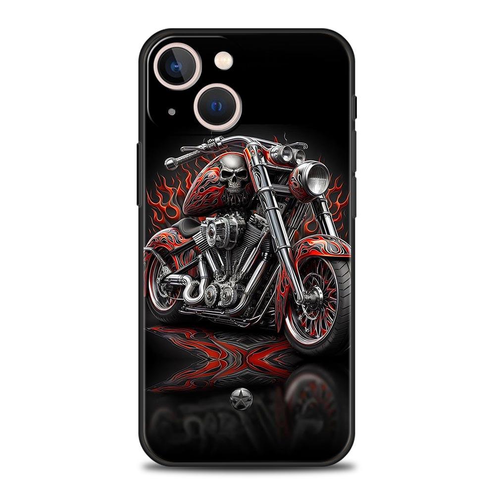 Colors Vintage Motorcycle Painted Phone Case Cover for iPhone 17 16 15 14 13 12 Pro Max 11 Pro Max 17 AIR Plus Soft TPU Shell