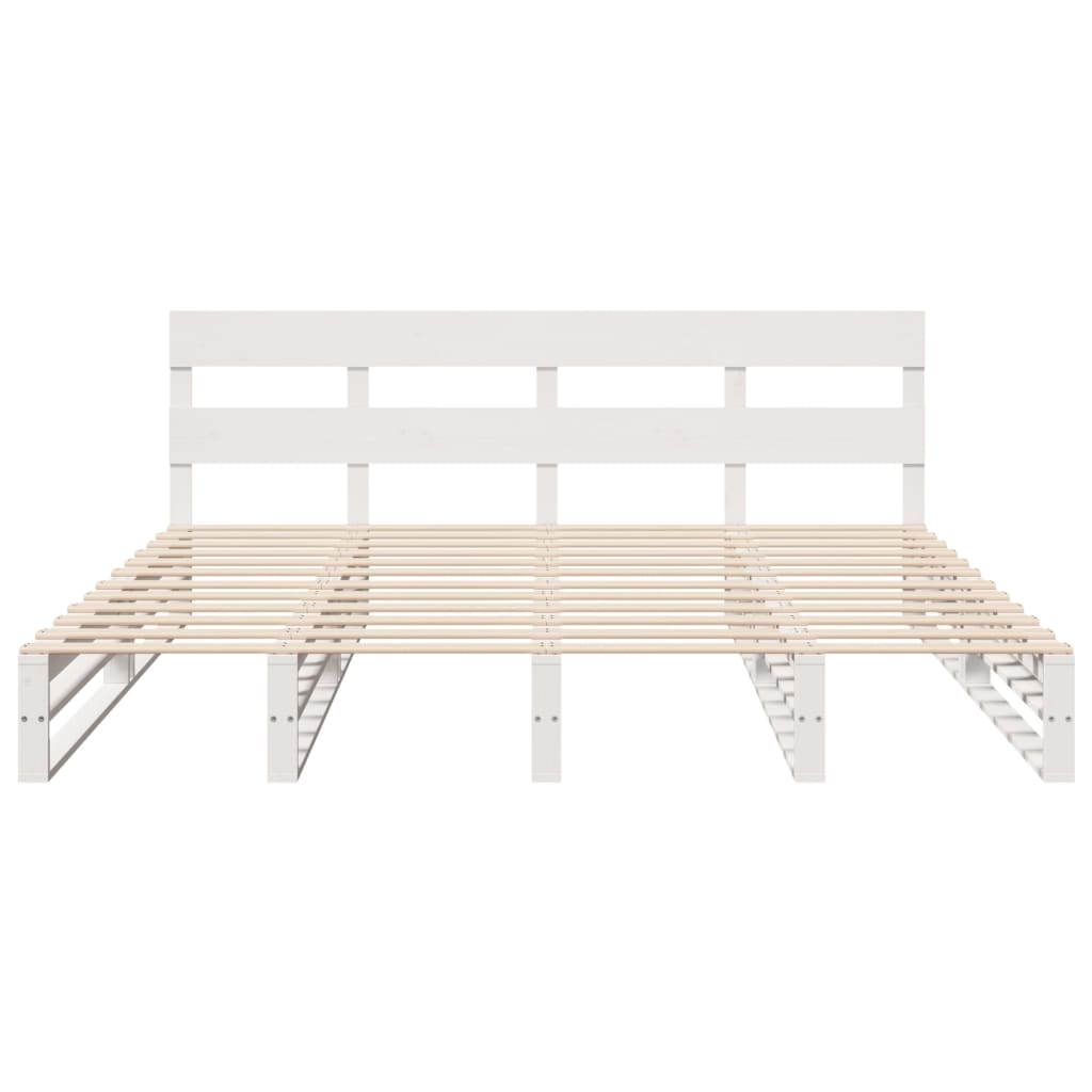 Solid Wood Bed without Mattress White 180 x 200 cm Pine Wood