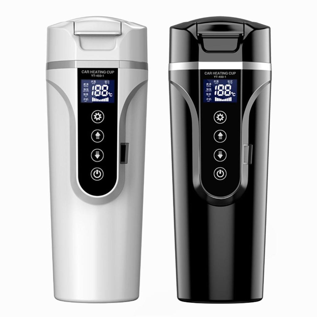 24V/12V Car Traveling Kettle Heating Cup Adjustable Temps Mug Electric for Vehicles Auto